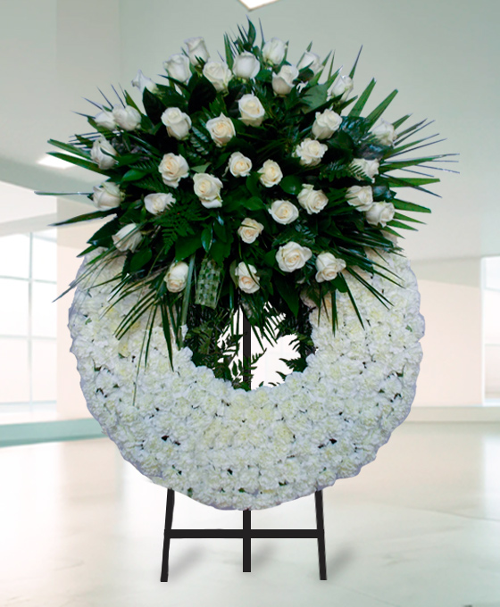 Corona Funeraria Blanca Deluxe H22 especial